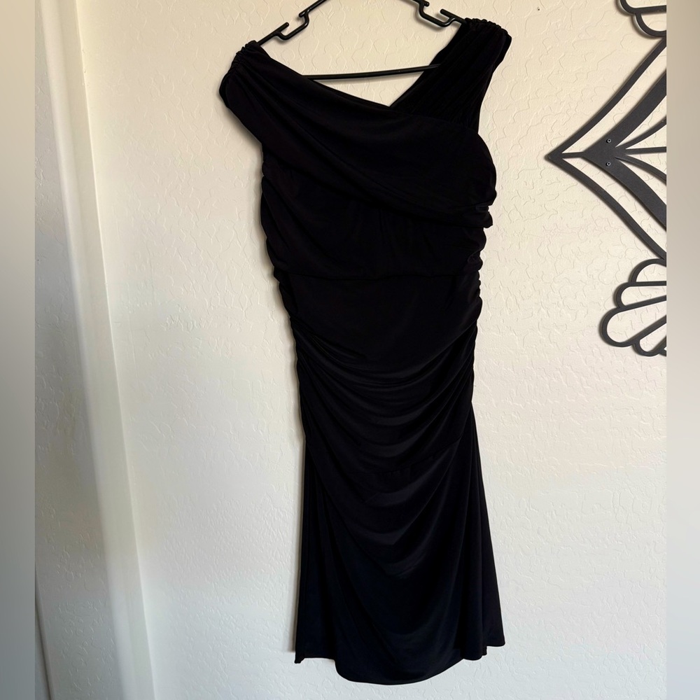 MIXT by HEIDI WEISEL Ruched Black Women's Dress - Size 14
